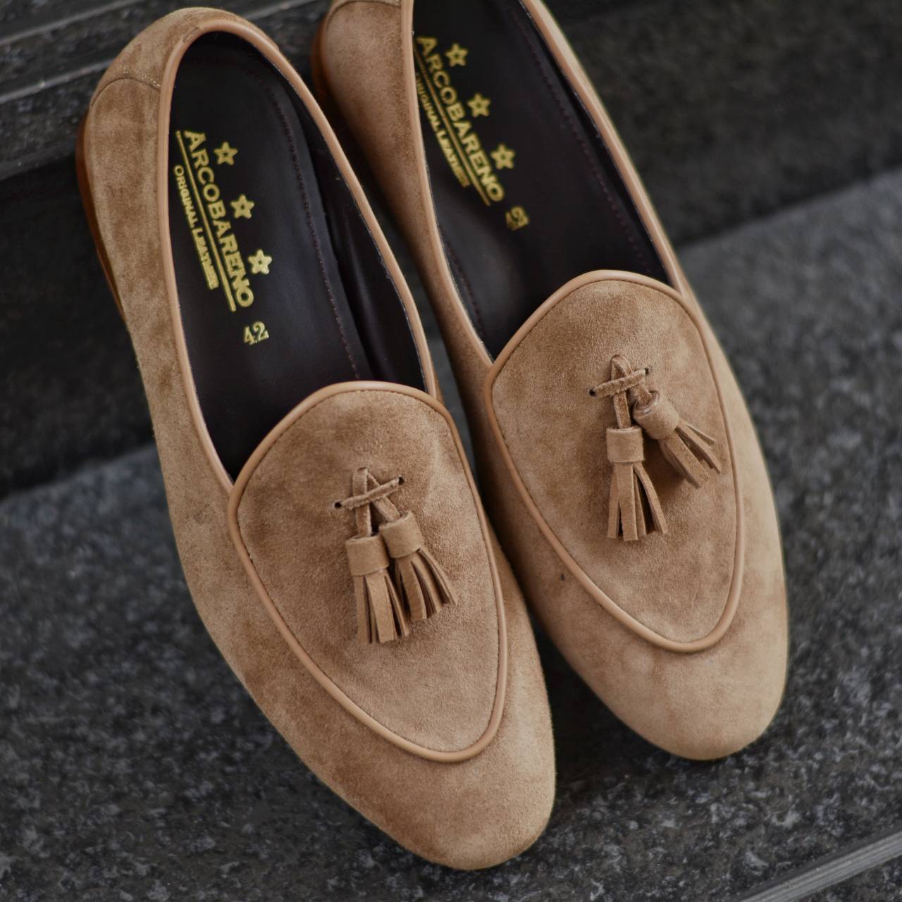 503-2 Belgian Loafers Suede Beige