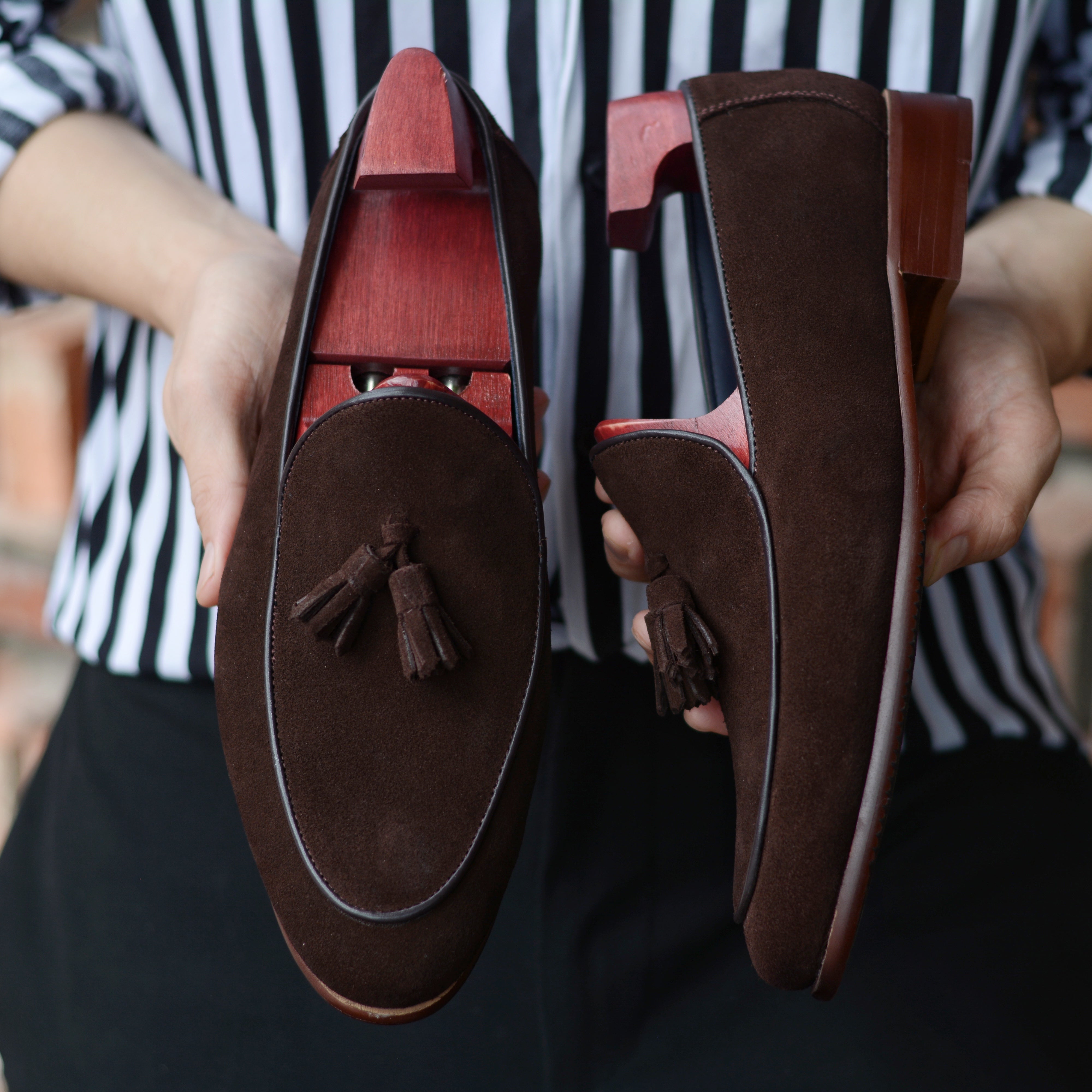 503-2 Belgian Loafers Suede Brown