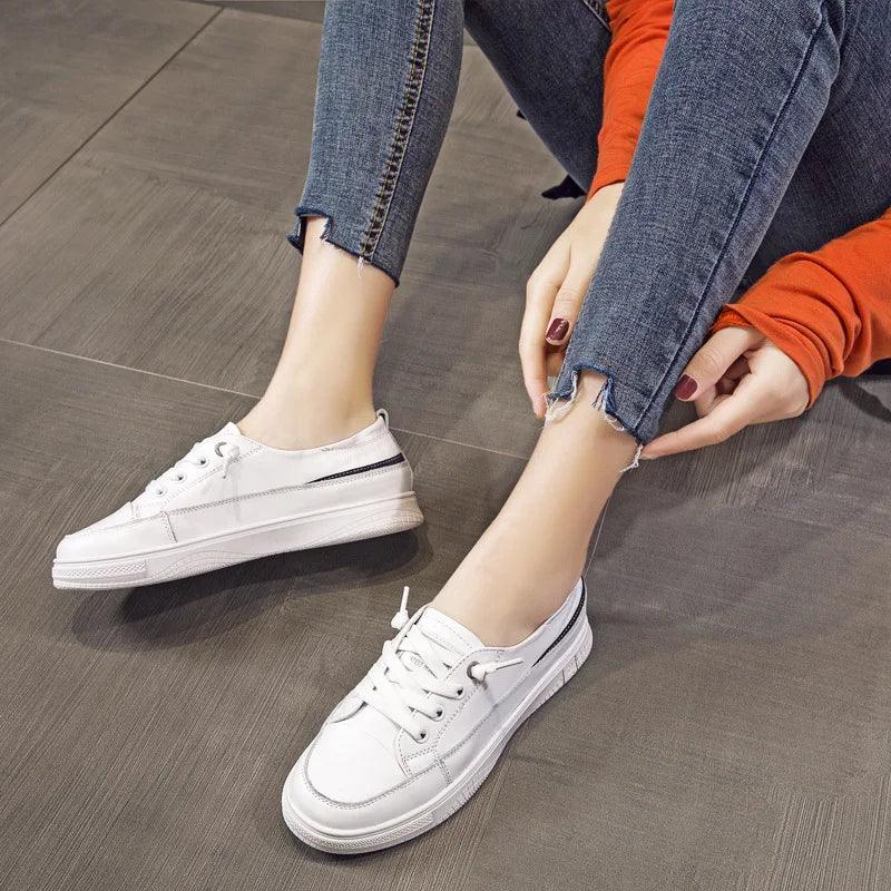 ACS18 Women's Casual Shoes - Leather White Sneakers