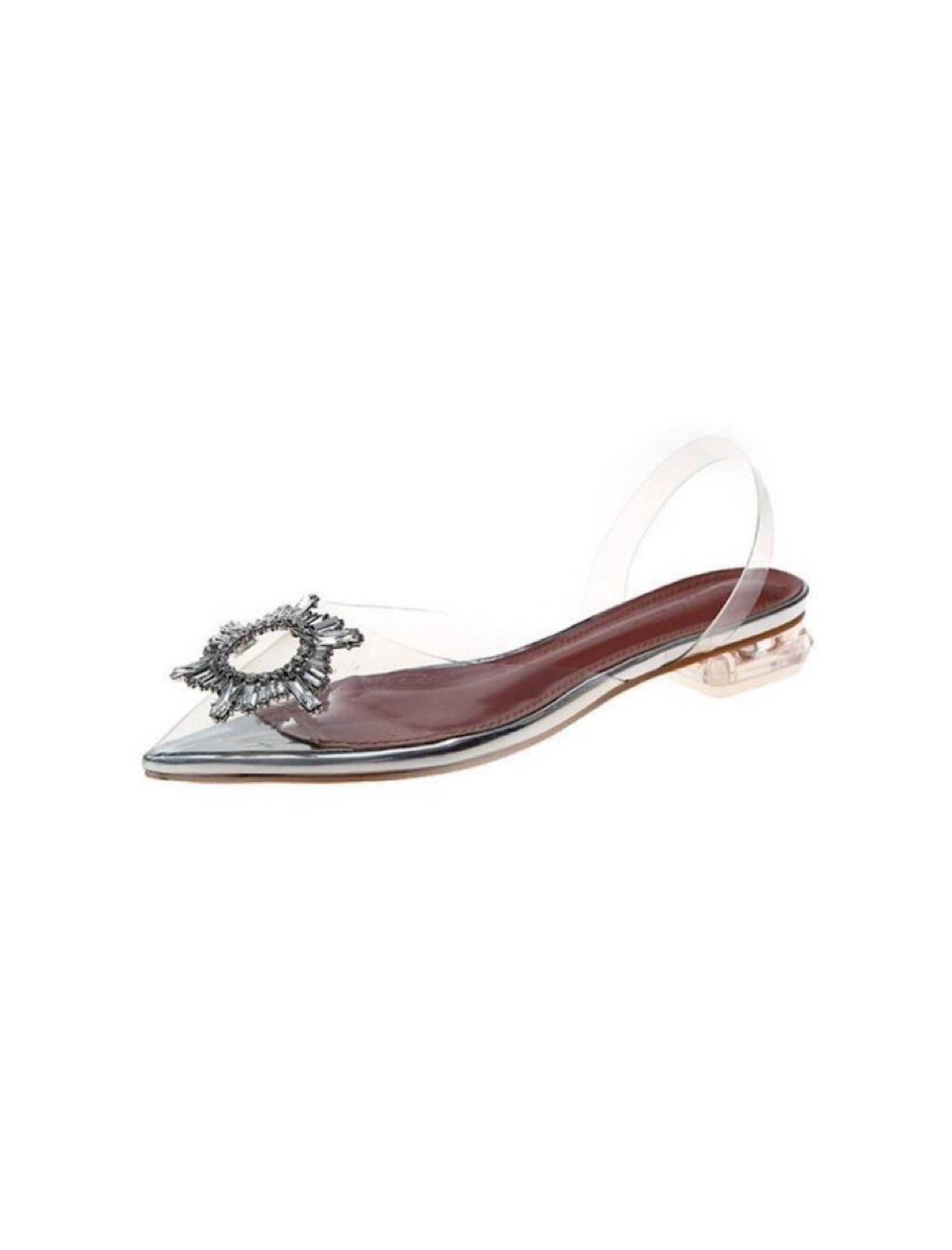 Crystal Pointed Toe Clear Flats