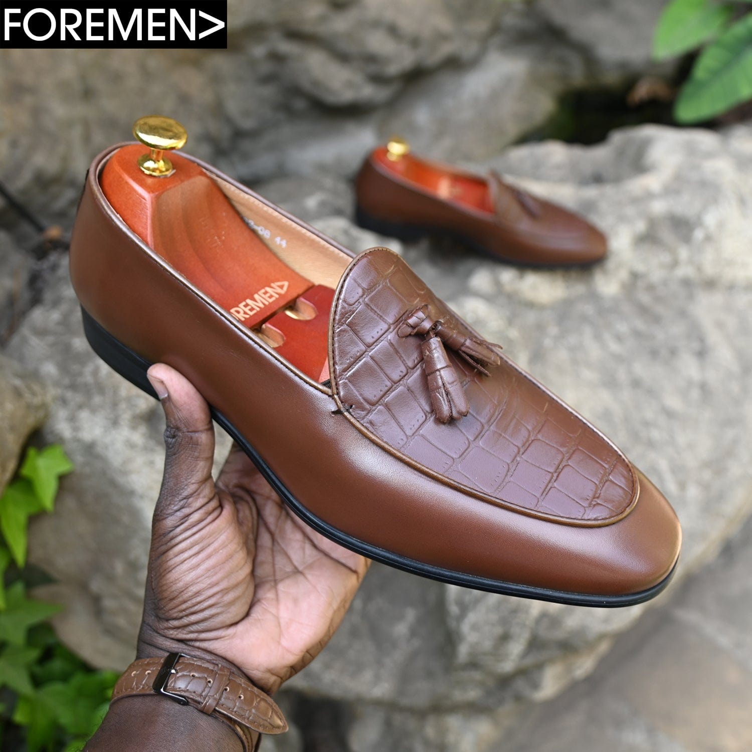 CUBA | Brown Leather Tassel Loafers