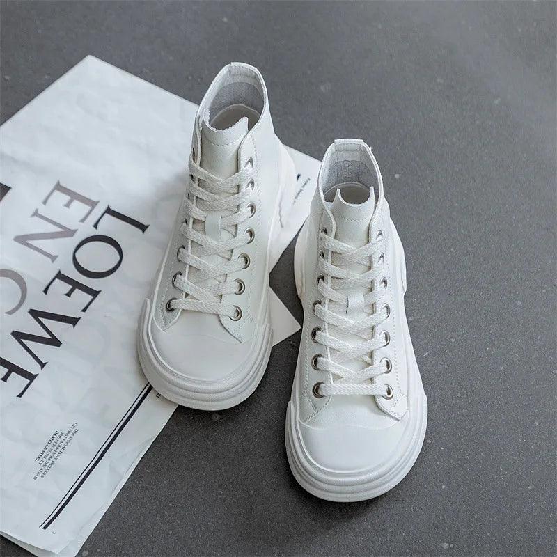 G31 Women's Casual Shoes - Leather High Top Sneakers