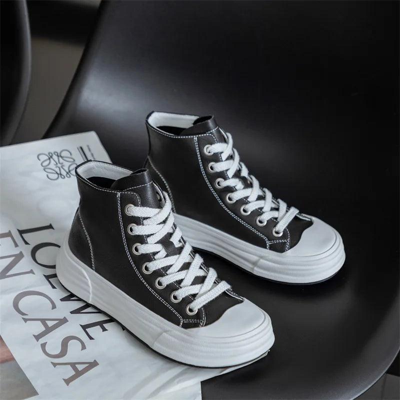 G31 Women's Casual Shoes - Leather High Top Sneakers