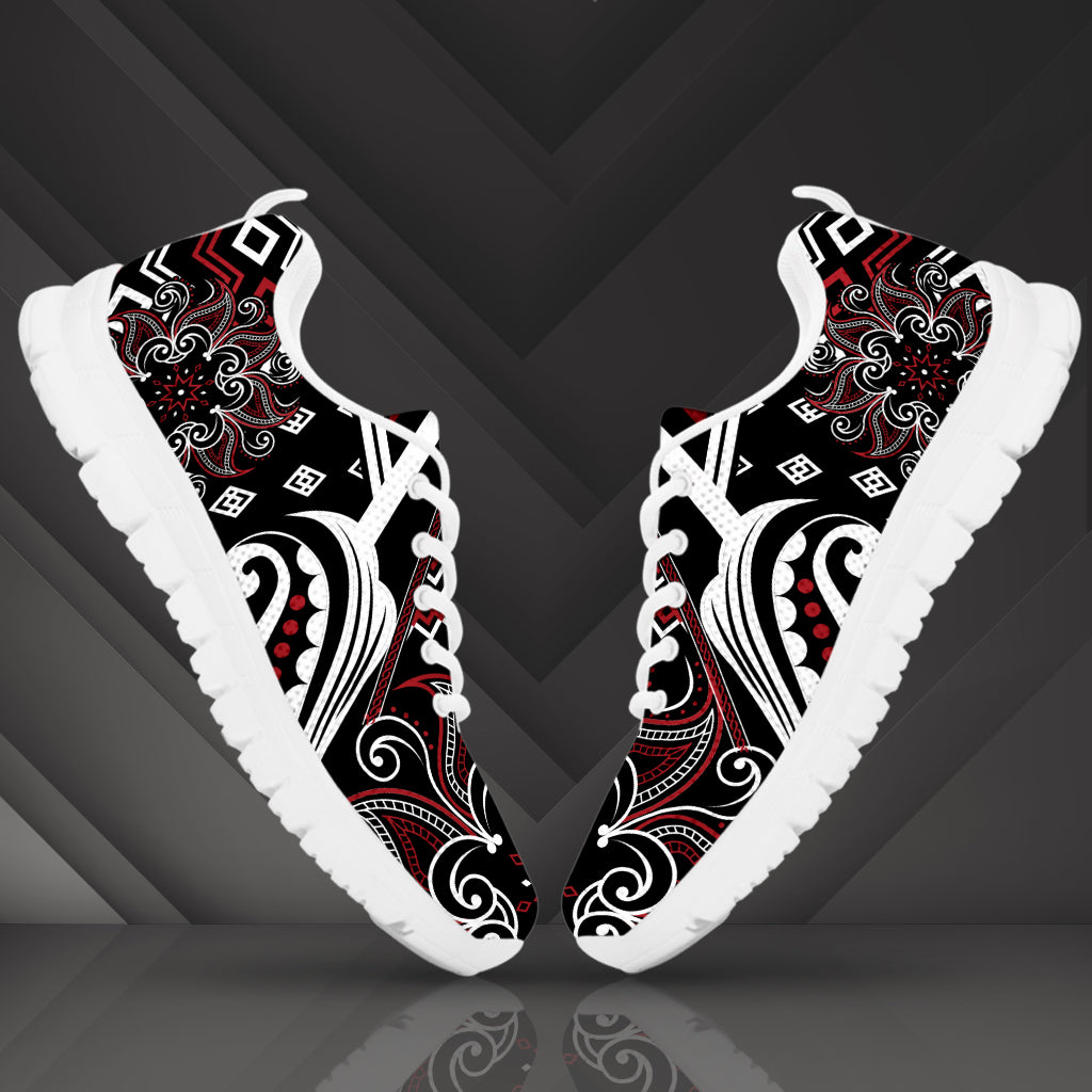 Mandala Running Shoes Red and White