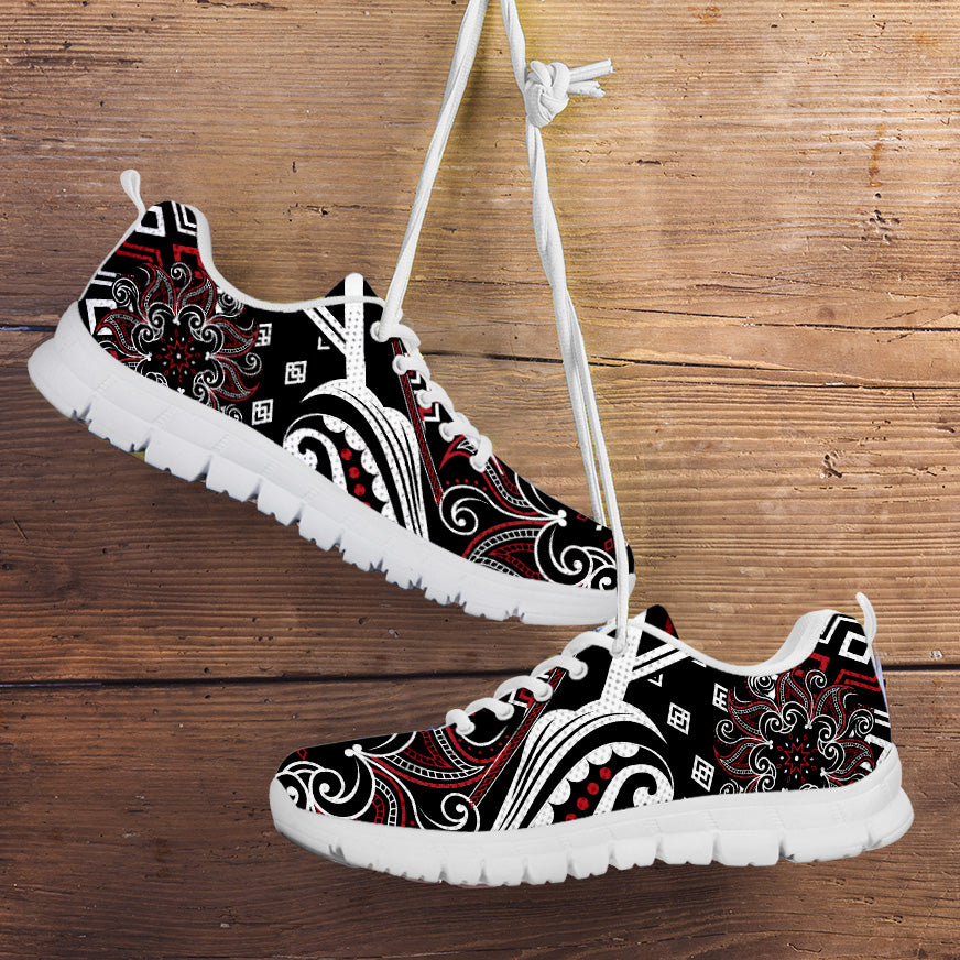 Mandala Running Shoes Red and White