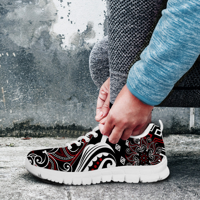 Mandala Running Shoes Red and White