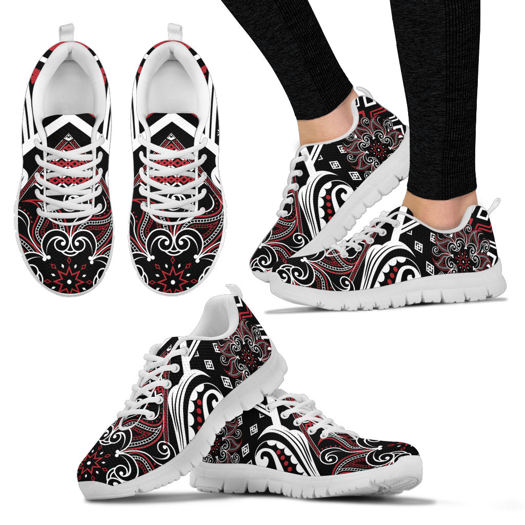 Mandala Running Shoes Red and White