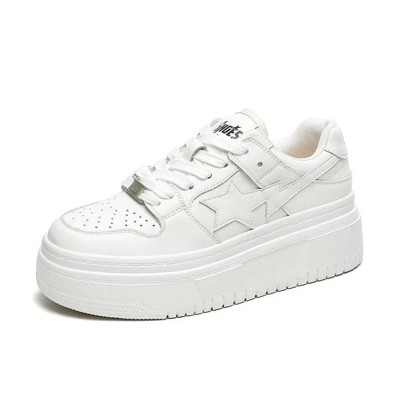 P7 Women's Casual Shoes - Leather White Vulcanized Sneakers