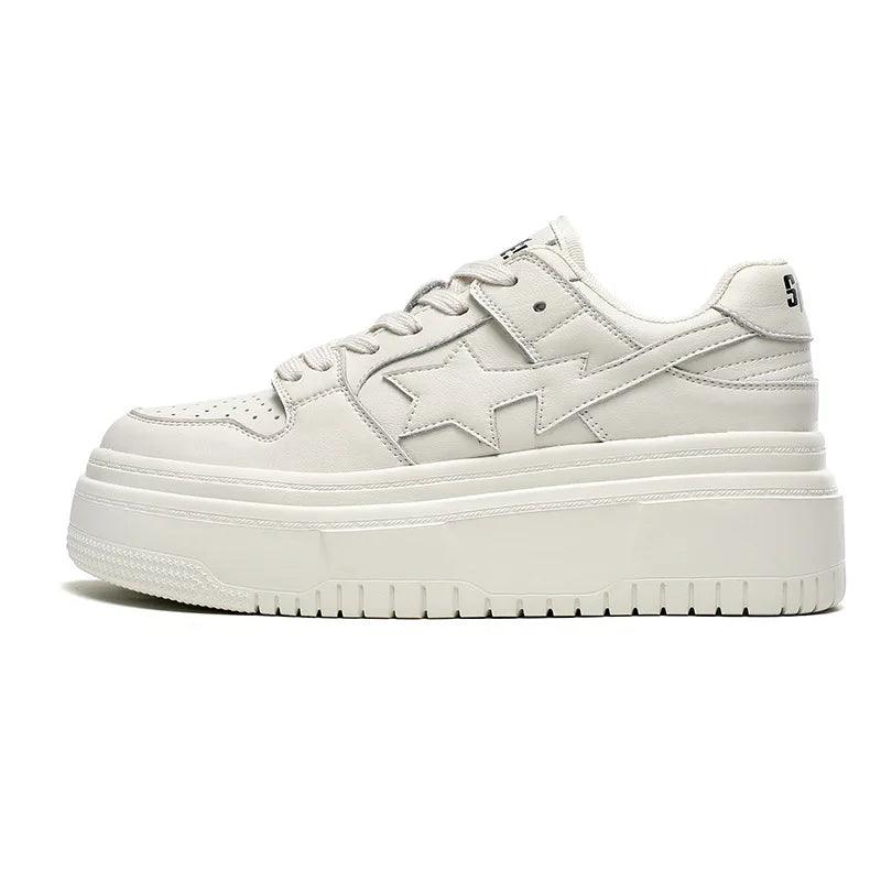 P7 Women's Casual Shoes - Leather White Vulcanized Sneakers