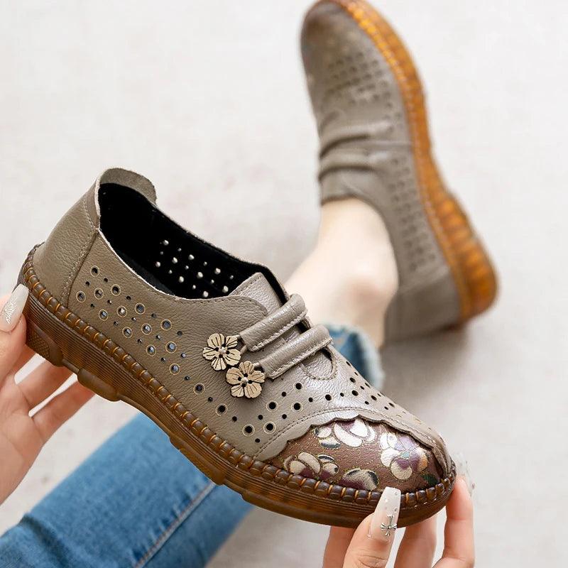 PCS611-1 Women's Casual Shoes - Soft Leather Loafers