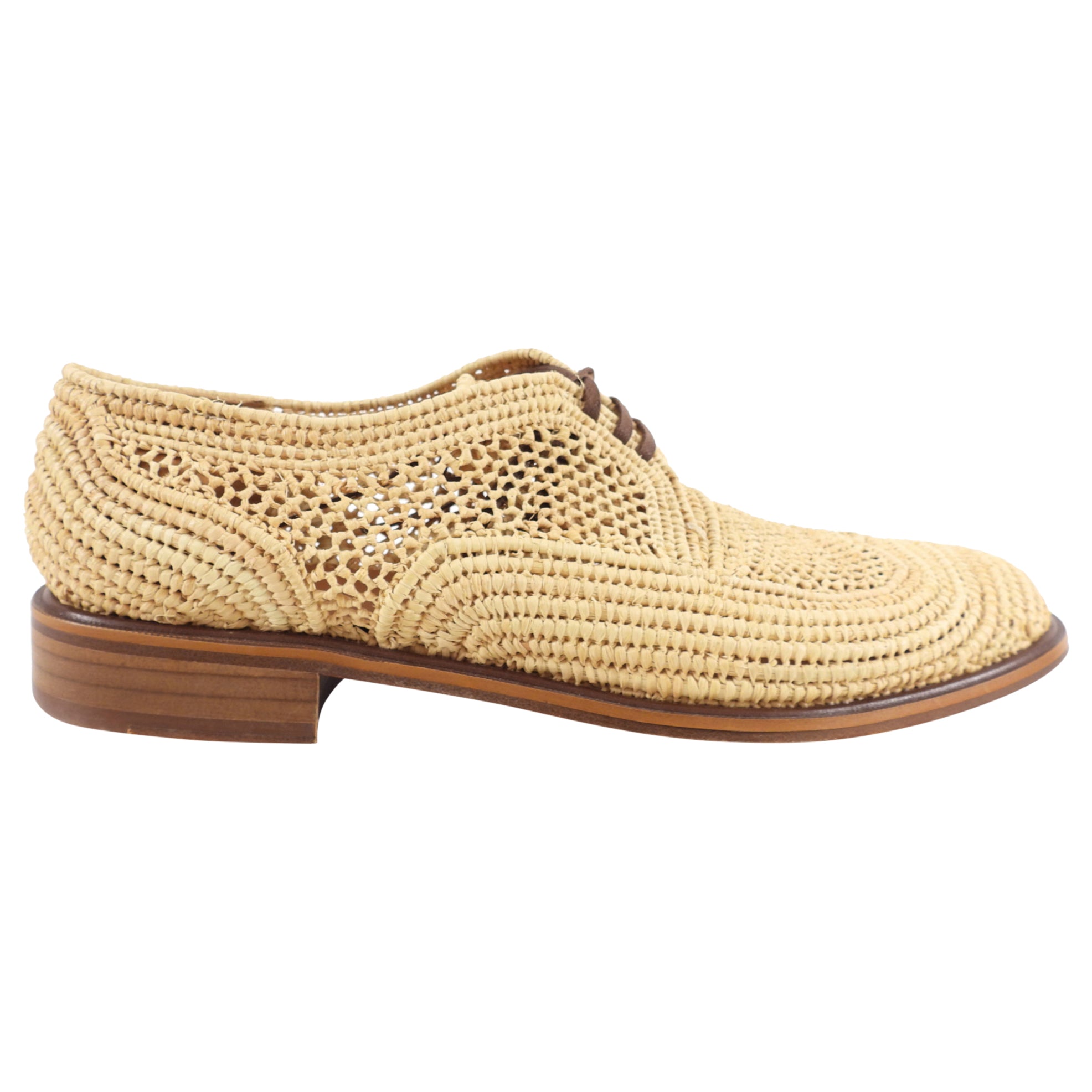 Robert Clergerie Raffia Woven Oxfords - EU38