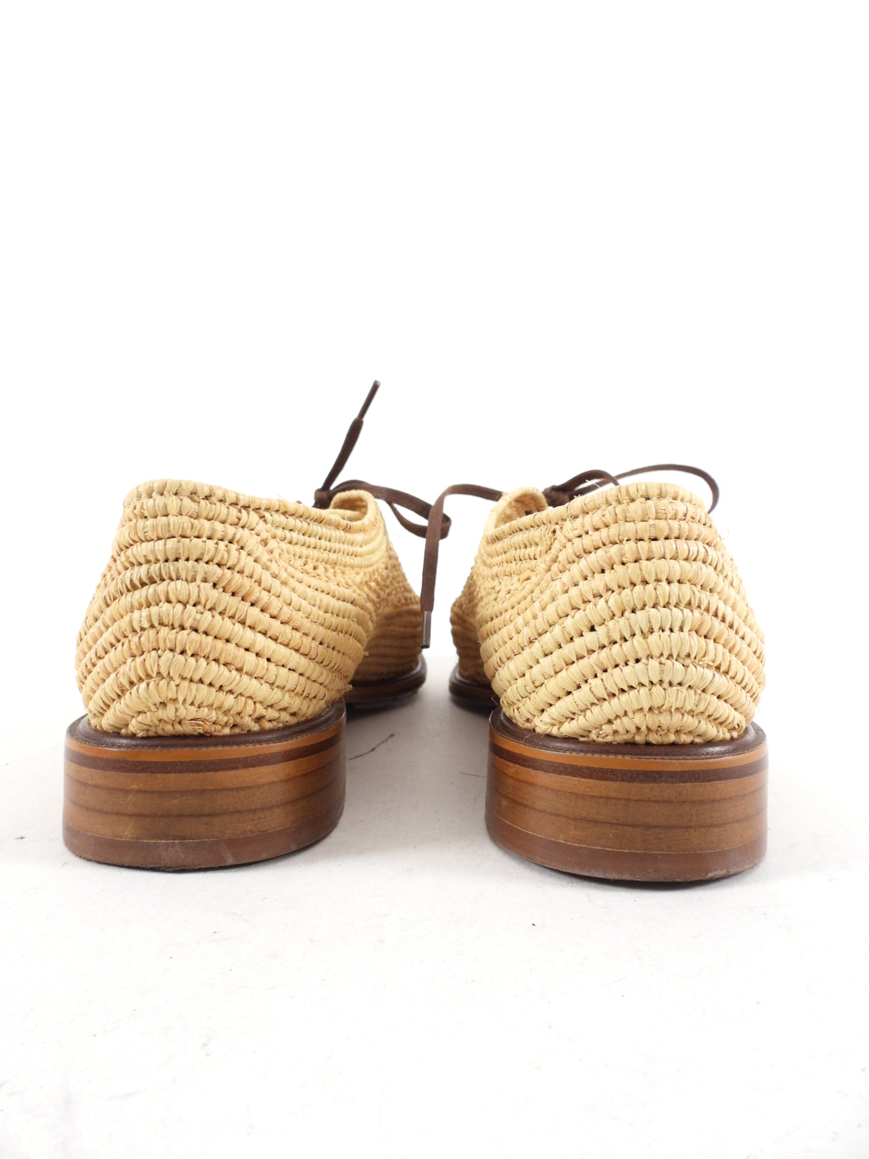 Robert Clergerie Raffia Woven Oxfords - EU38