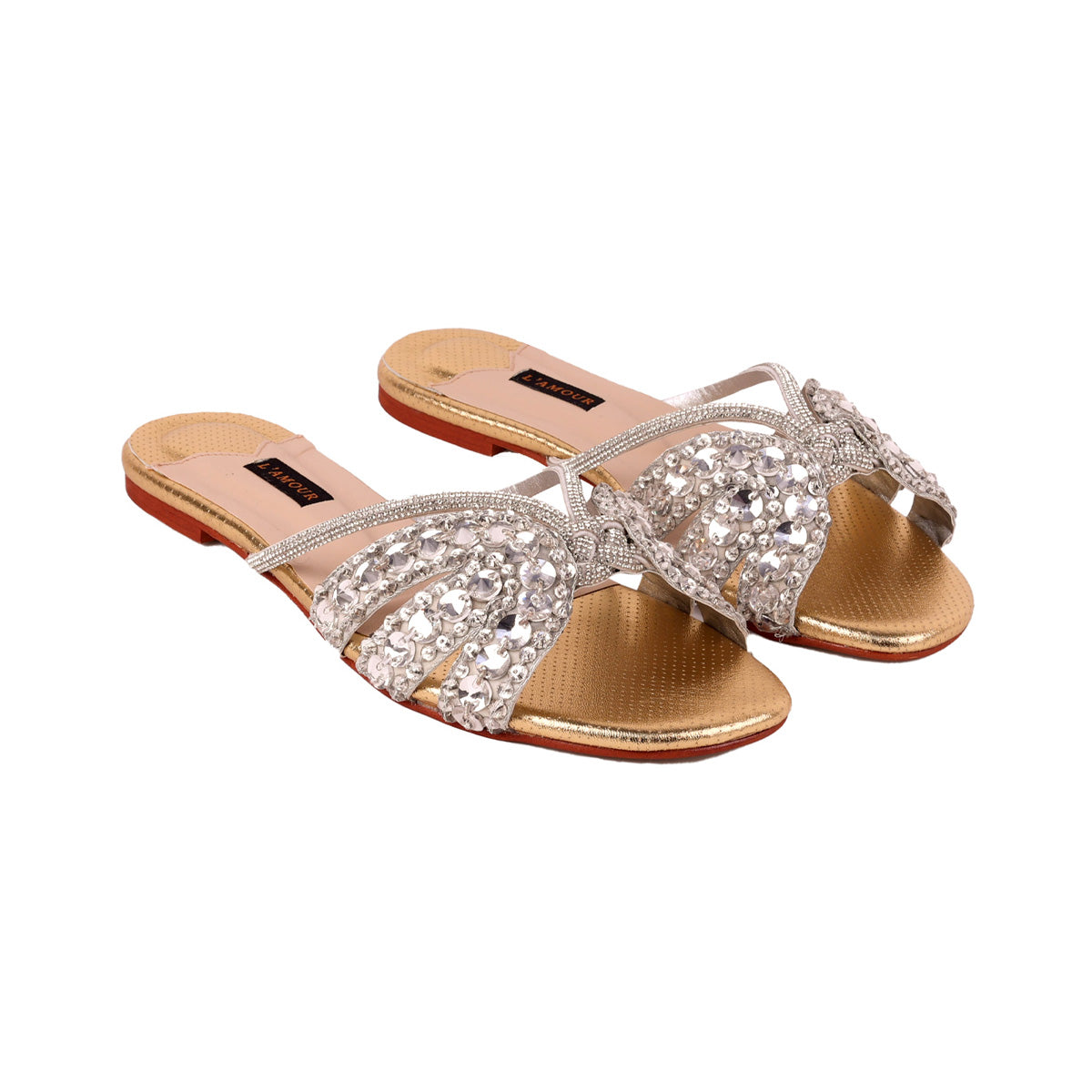 Sasha - Gold Textured Flats