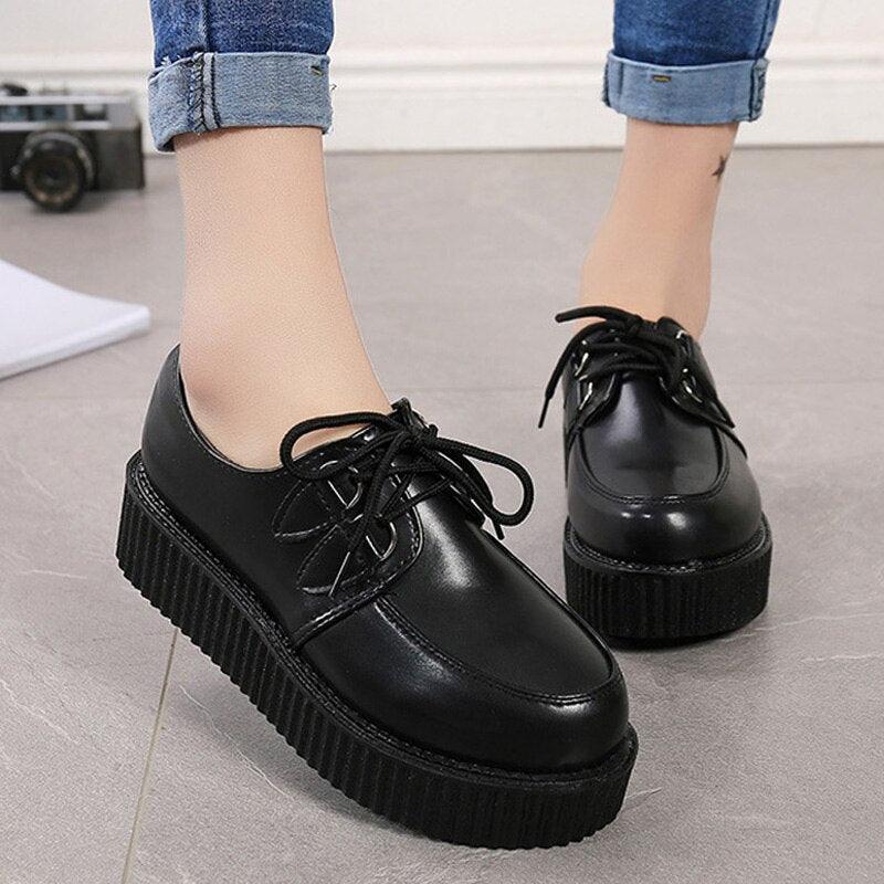 Step into a World of Fantasy with Lolita Oxfords Women Creepers Platform Cosplay JK Flats