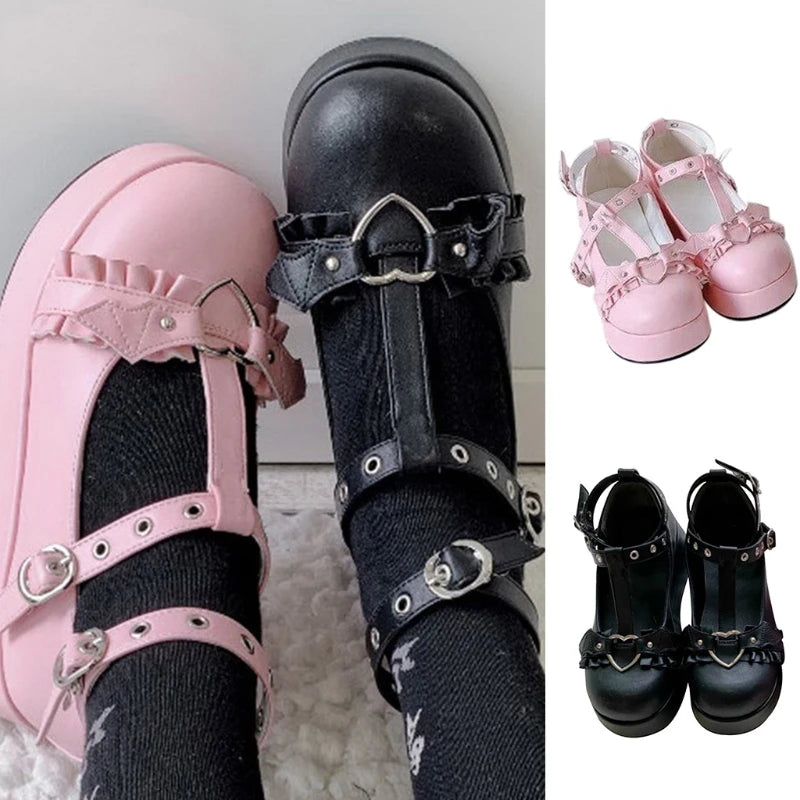 Step into a World of Fantasy with Lolita Oxfords Women Creepers Platform Cosplay